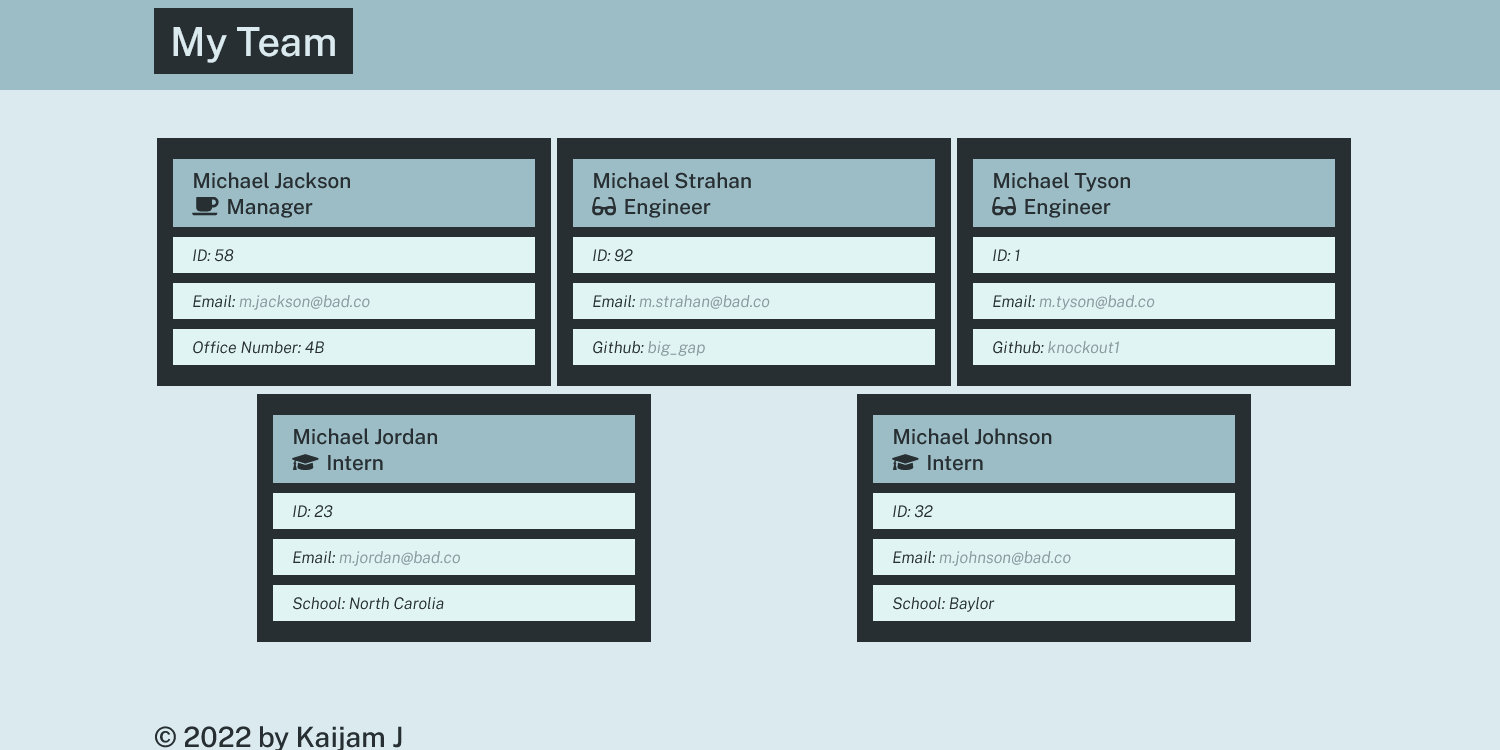 Team Profile Generator